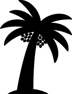 Palm Tree With Date Outline Svg Vector, Free Vectors File